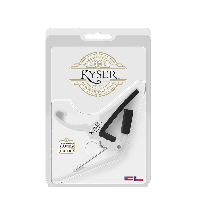 Kyser Quick-Change Guitar Capo for 6-string acoustic guitars, Pure White, KG6W - Image 5